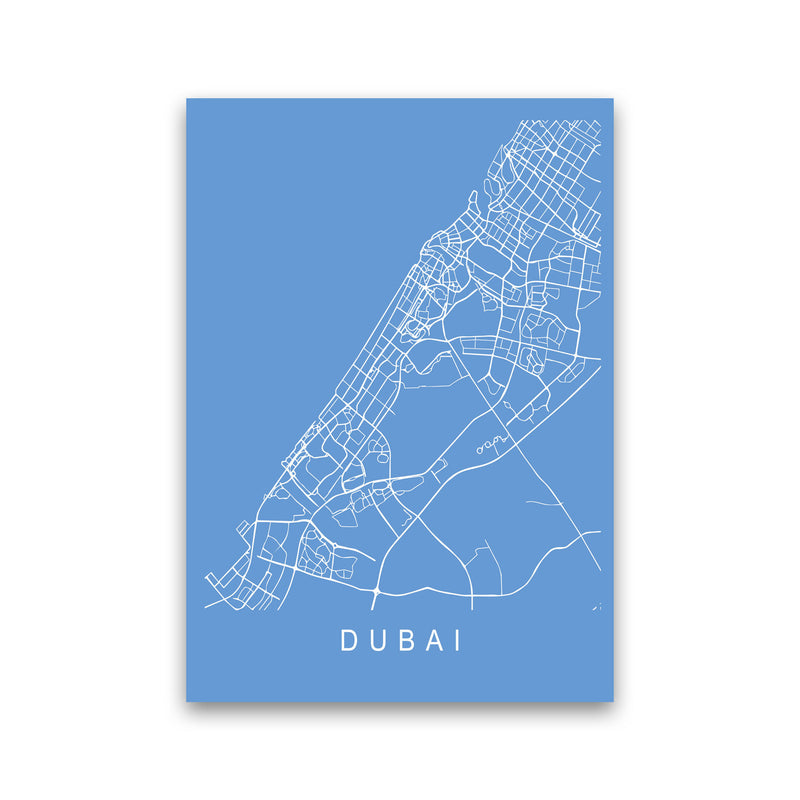 Dubai Map Blueprint Art Print by Pixy Paper Print Only