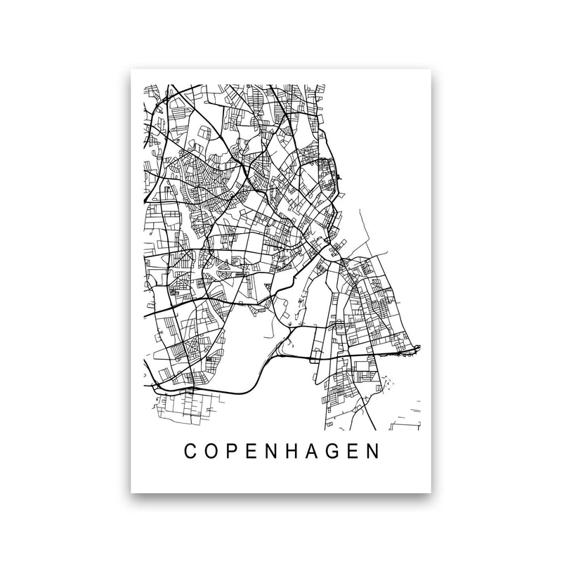 Copenhagen Map Art Print by Pixy Paper Print Only