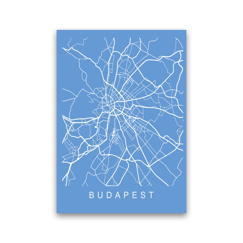 Budapest Map Blueprint Art Print by Pixy Paper Print Only