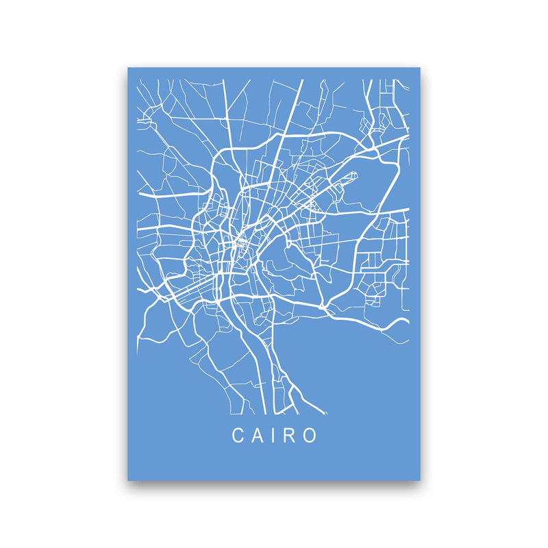 Cairo Map Blueprint Art Print by Pixy Paper Print Only