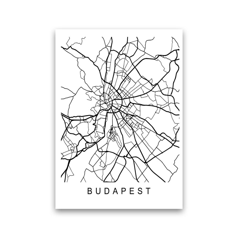 Budapest Map Art Print by Pixy Paper Print Only