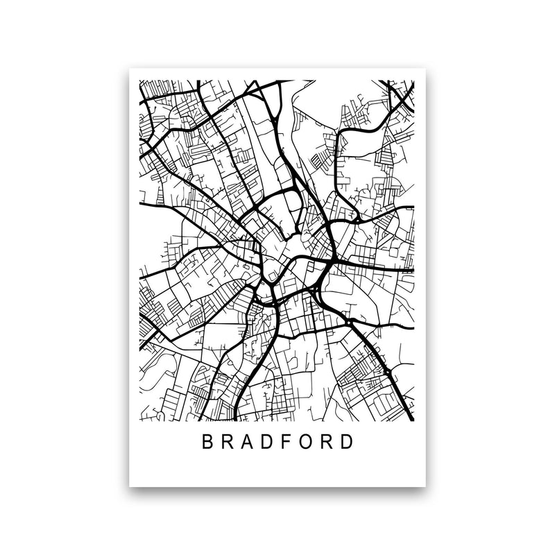 Bradford Map Art Print by Pixy Paper Print Only