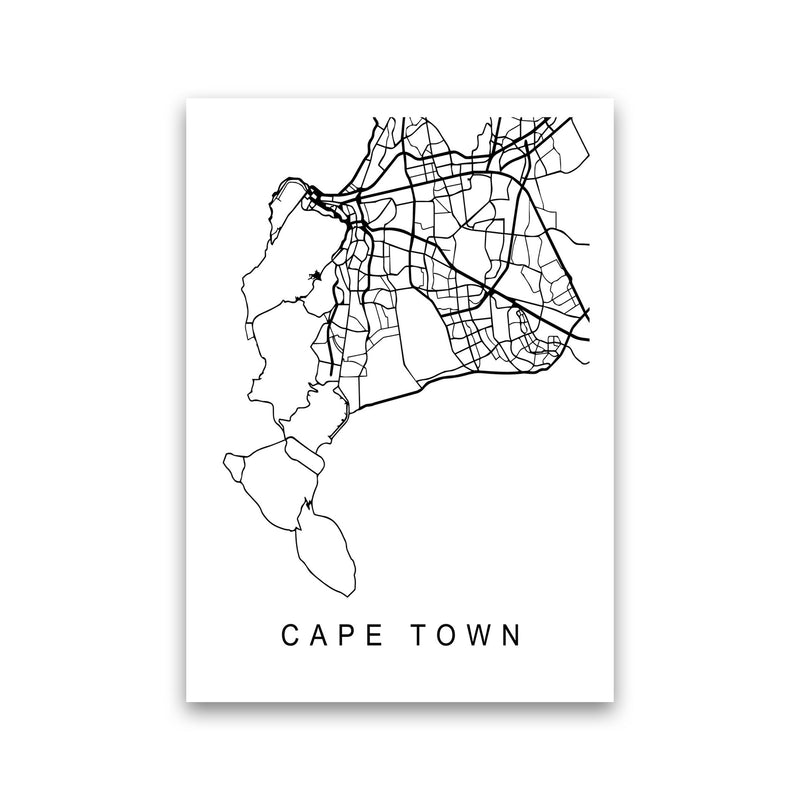 Cape Town Map Art Print by Pixy Paper Print Only