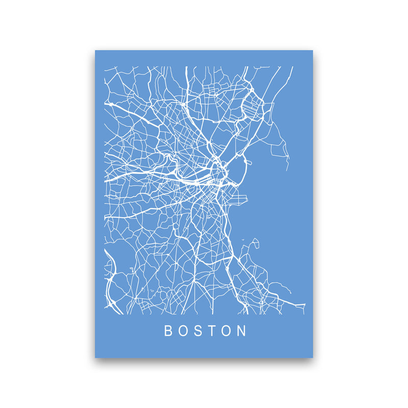 Boston Map Blueprint Art Print by Pixy Paper Print Only