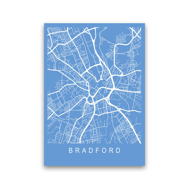 Bradford Map Blueprint Art Print by Pixy Paper Print Only