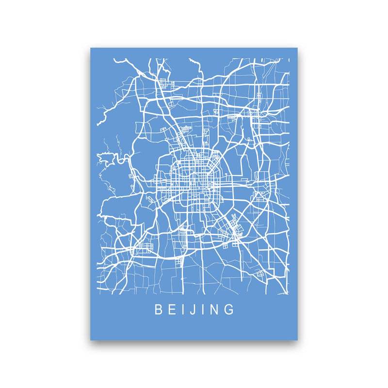 Beijing Map Blueprint Art Print by Pixy Paper Print Only