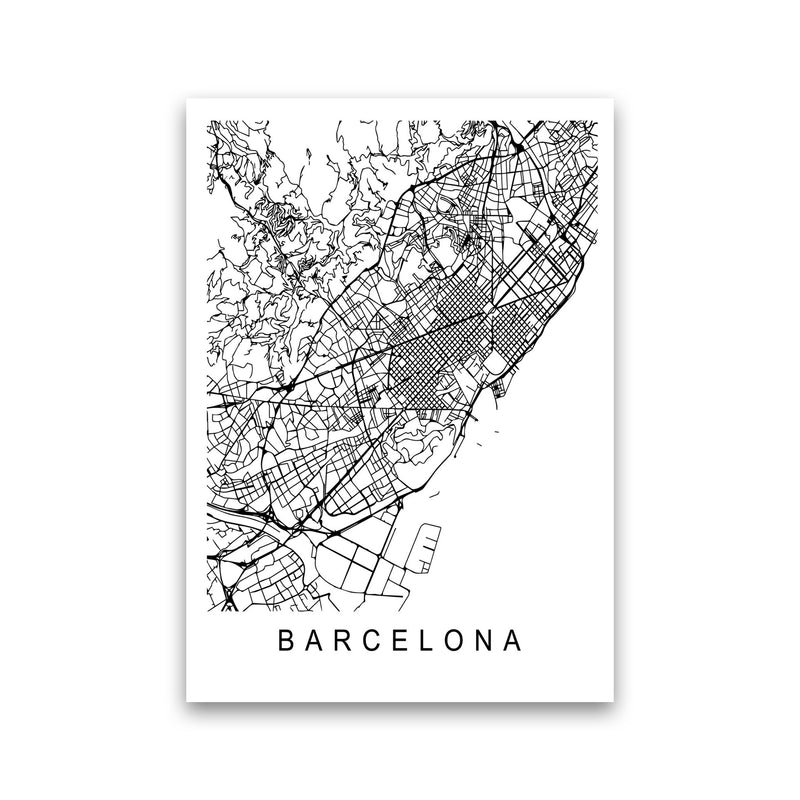 Barcelona Map Art Print by Pixy Paper Print Only
