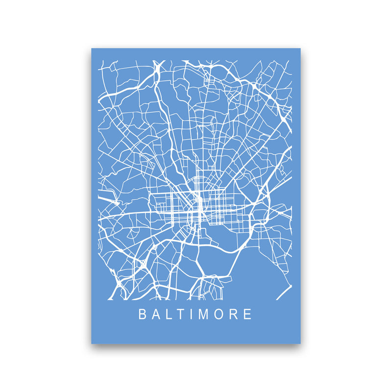 Baltimore Map Blueprint Art Print by Pixy Paper Print Only