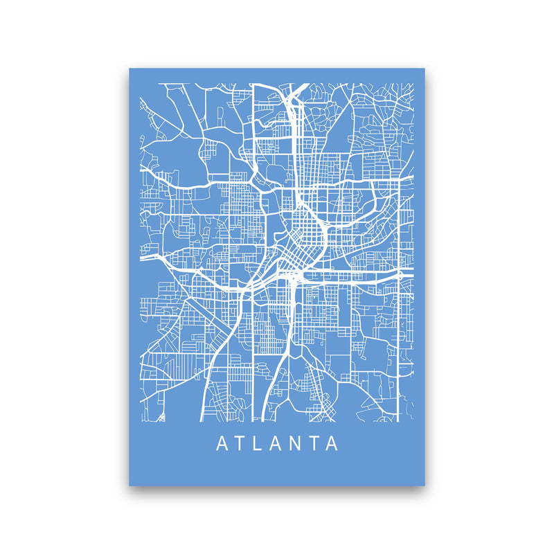Atlanta Map Blueprint Art Print by Pixy Paper Print Only