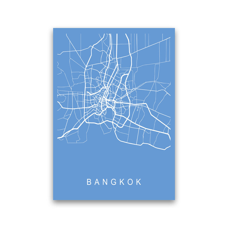 Bangkok Map Blueprint Art Print by Pixy Paper Print Only