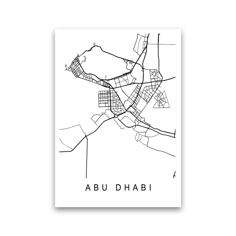 Abu Dhabi Map Art Print by Pixy Paper Print Only