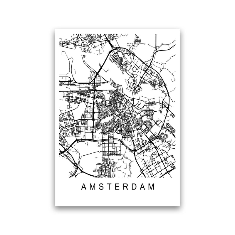 Amsterdam Map Art Print by Pixy Paper Print Only