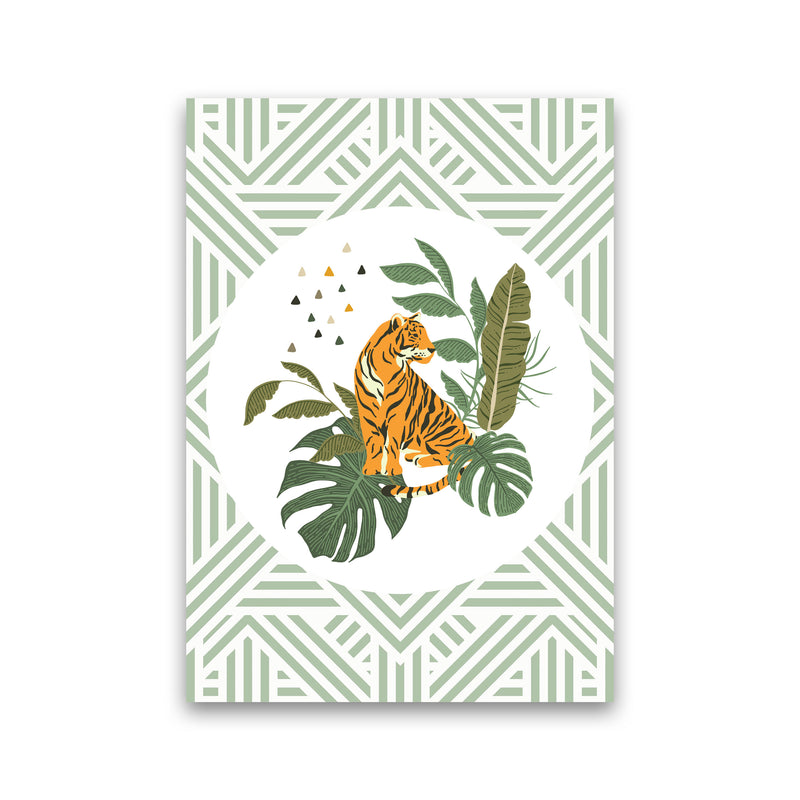 Wild Collection Aztec Tiger Art Print by Pixy Paper Print Only