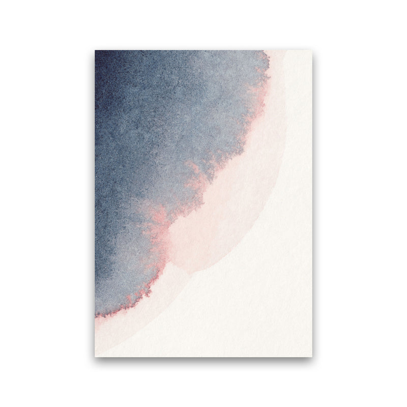 Sand Pink and Navy Watercolour 02 Art Print by Pixy Paper Print Only