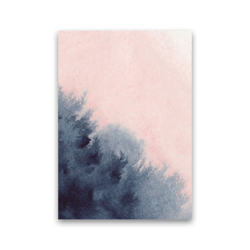 Sand Pink and Navy Watercolour 03 Art Print by Pixy Paper Print Only