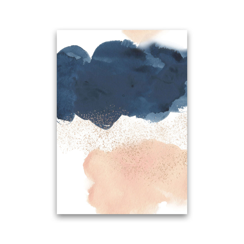 Aztec Blush and Navy Watercolour 03 Art Print by Pixy Paper Print Only