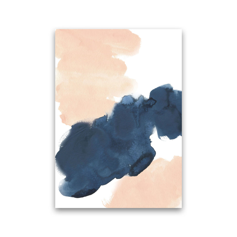 Aztec Blush and Navy Watercolour 02 Art Print by Pixy Paper Print Only