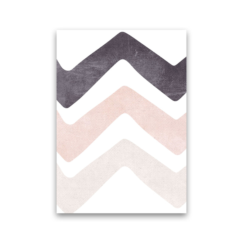 Zig zags pink cotton Art Print by Pixy Paper Print Only