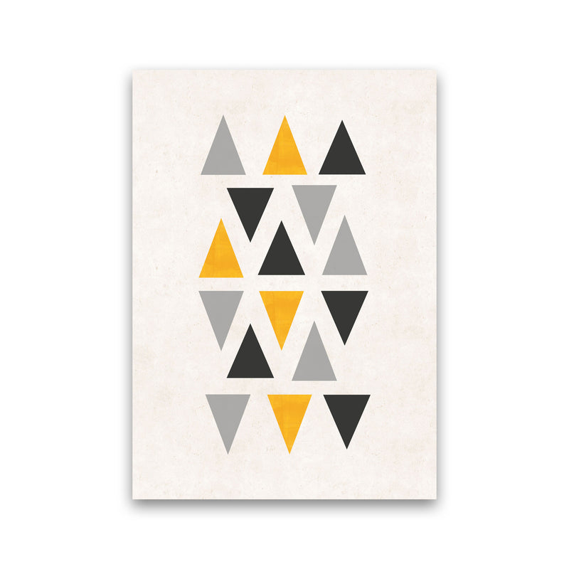 Small triangles mix mustard Art Print by Pixy Paper Print Only