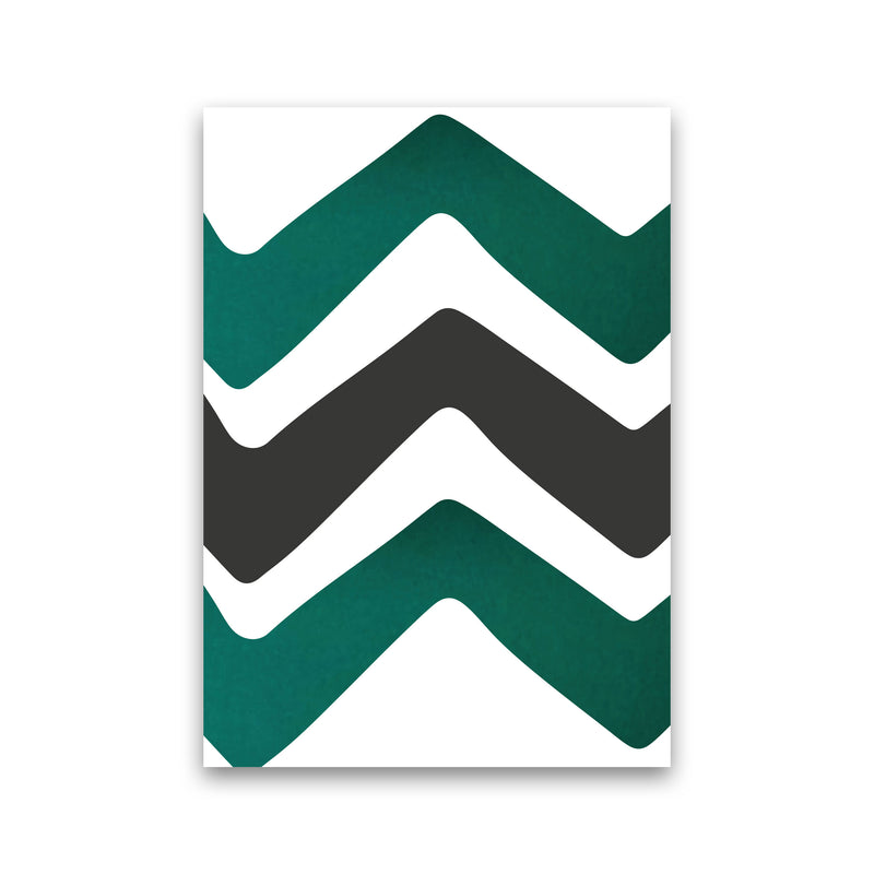 Zig zags emerald Art Print by Pixy Paper Print Only