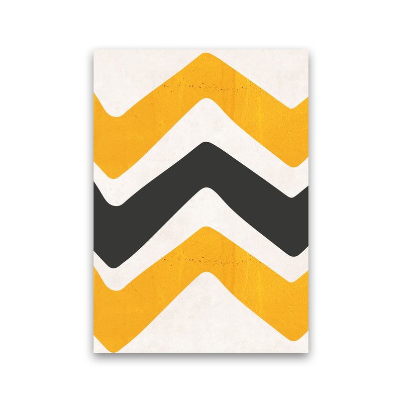 Zig zags mustard Art Print by Pixy Paper Print Only