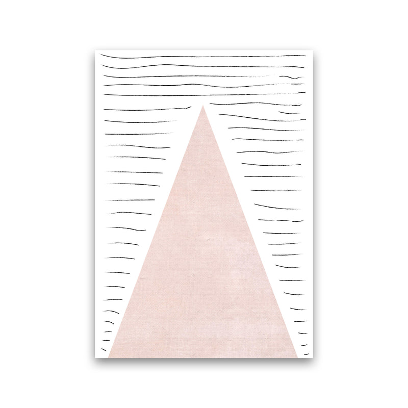 Mountains lines pink cotton Art Print by Pixy Paper Print Only