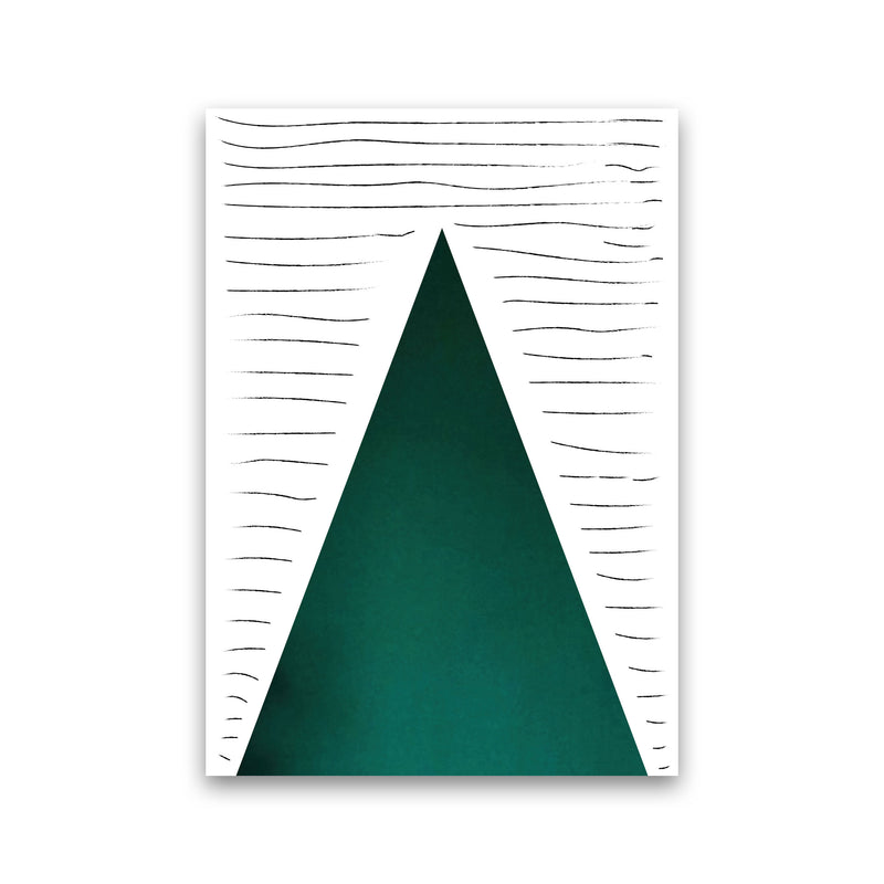Mountain lines emerald Art Print by Pixy Paper Print Only