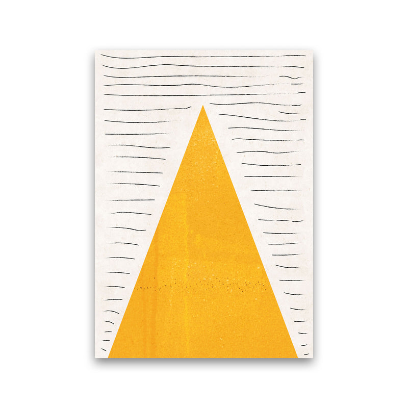 Mountains lines mustard Art Print by Pixy Paper Print Only