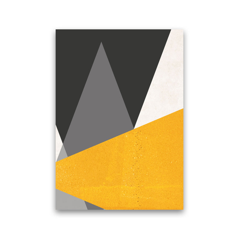 Large triangles mustard Art Print by Pixy Paper Print Only