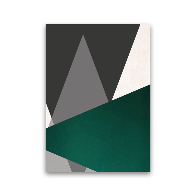 Large triangles emerald Art Print by Pixy Paper Print Only