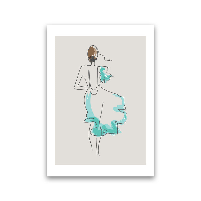 Inspired Stone Woman in Dress Line Art Art Print by Pixy Paper Print Only