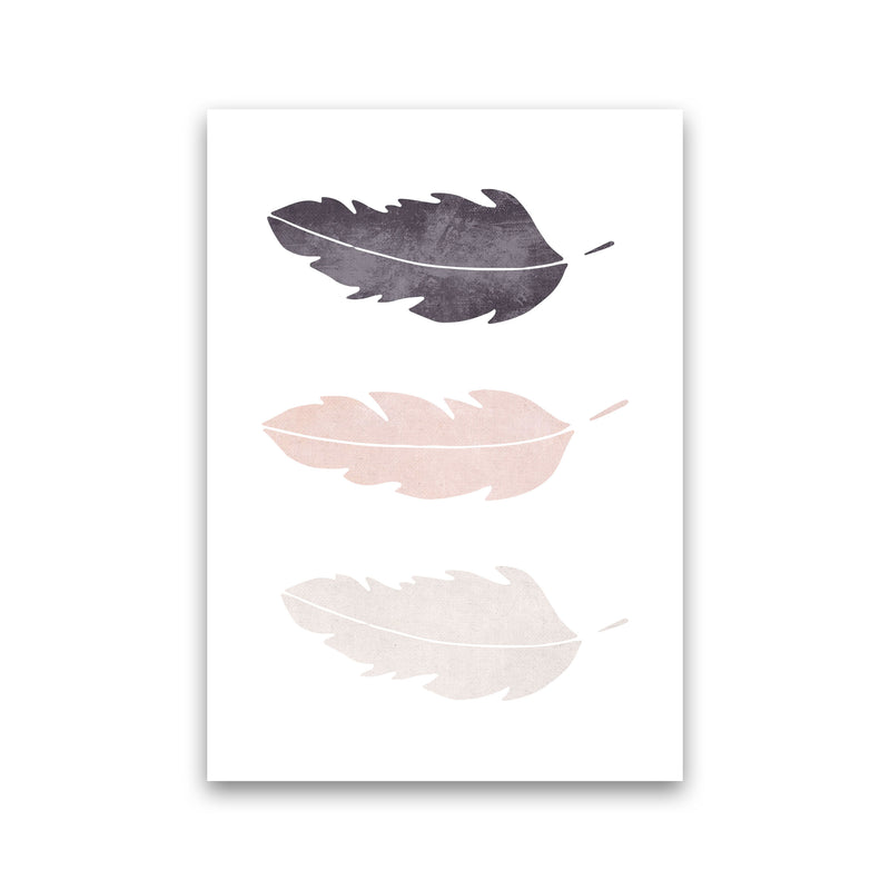 Feathers pink cotton Art Print by Pixy Paper Print Only
