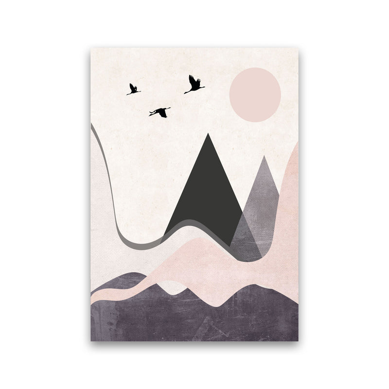 Hills and mountains pink cotton Art Print by Pixy Paper Print Only