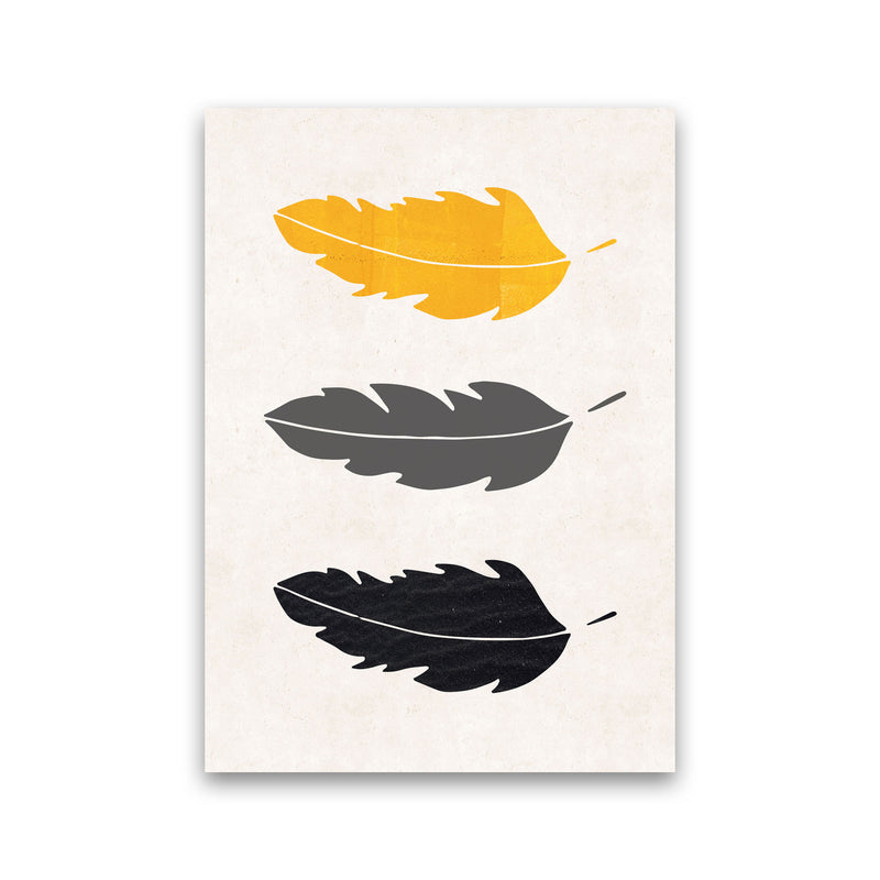 Feathers Mustard Art Print by Pixy Paper Print Only