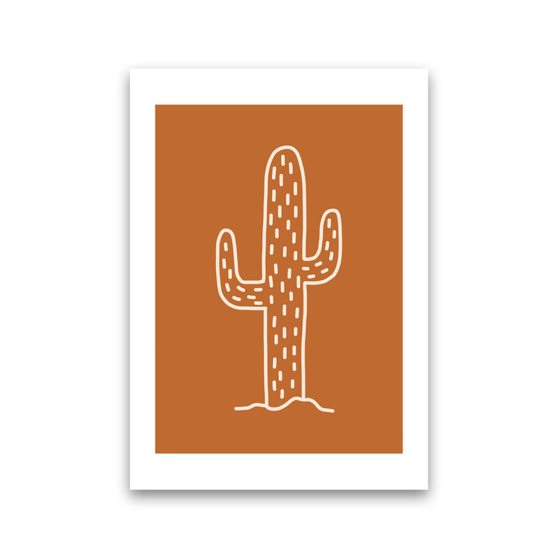 Autumn Cactus Burnt Orange abstract Art Print by Pixy Paper Print Only