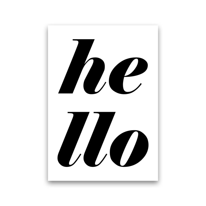 Hello Typography Art Print by Pixy Paper Print Only