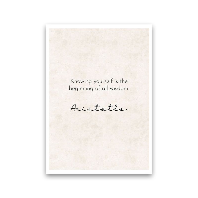 Knowing Yourself - Aristotle Art Print by Pixy Paper Print Only