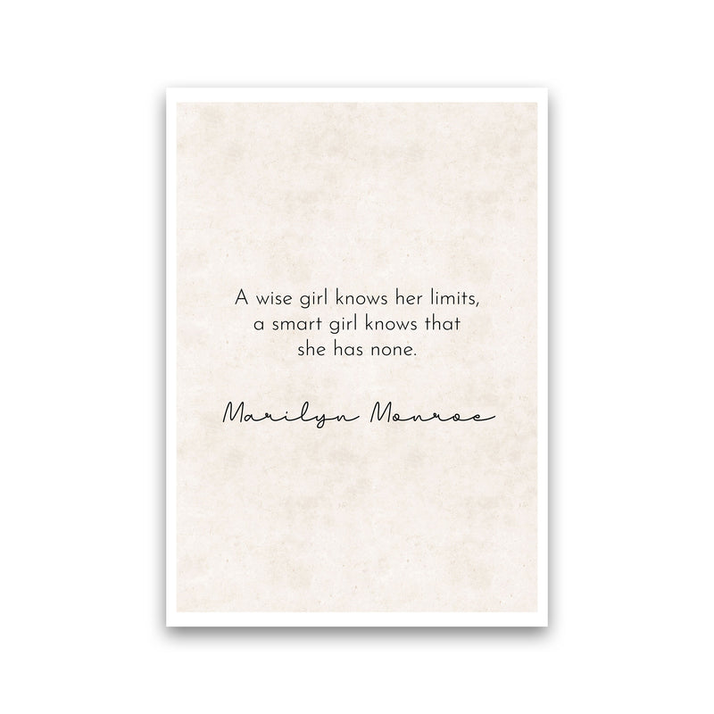 A Wise Girl - Marilyn Monroe Art Print by Pixy Paper Print Only
