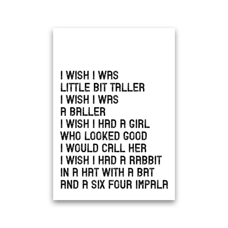 I Wish I Was A Baller Art Print by Pixy Paper Print Only