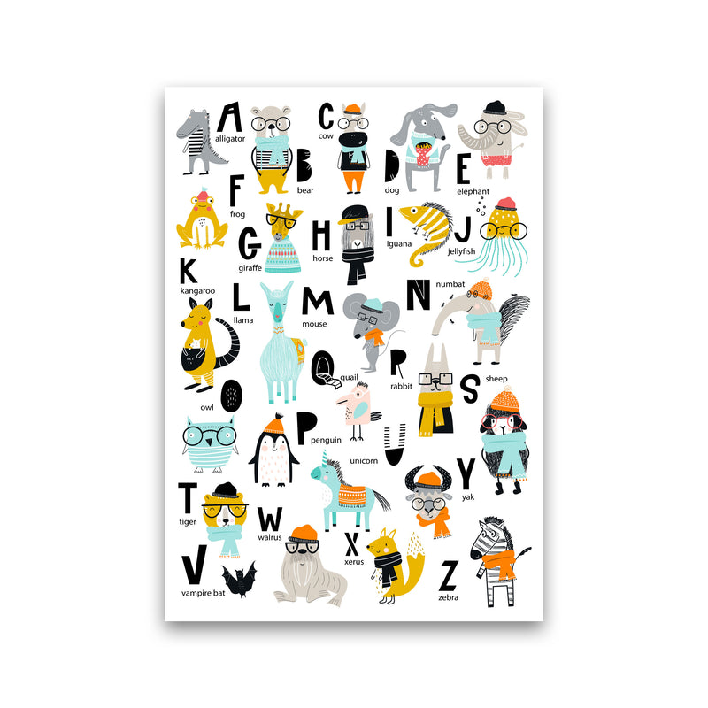 ABC Animals cool Art Print by Pixy Paper Print Only