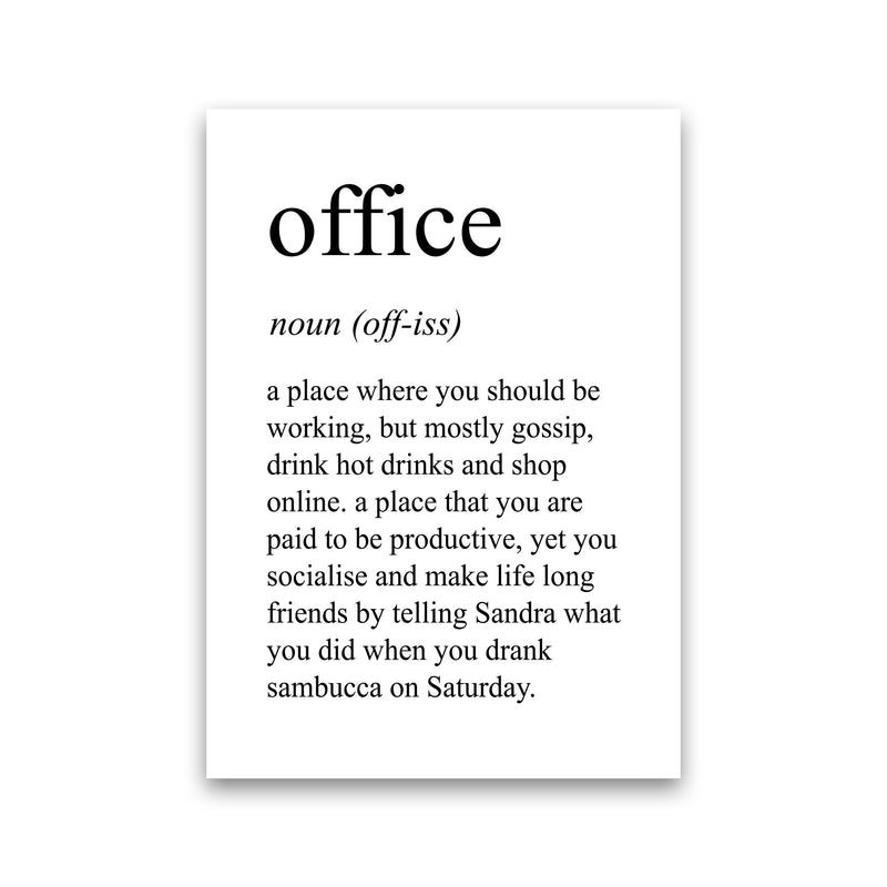 Office Definition Art Print by Pixy Paper Print Only