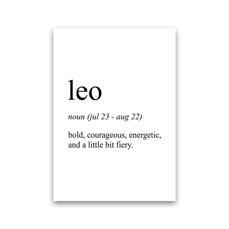 Leo Definition Art Print by Pixy Paper Print Only
