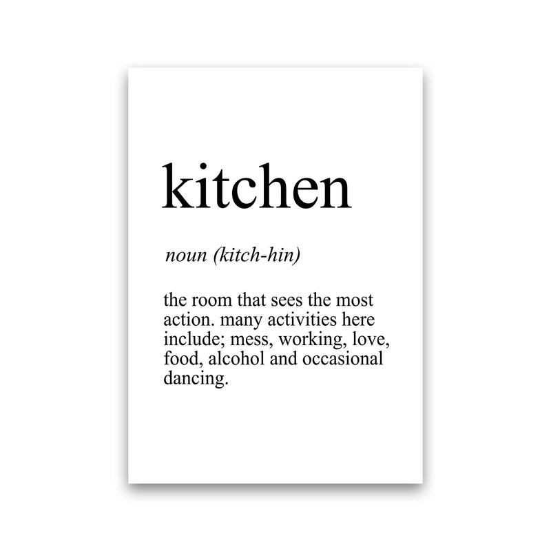 Kitchen Definition Art Print by Pixy Paper Print Only