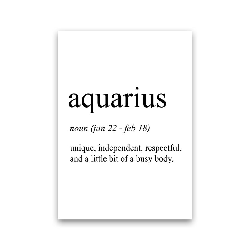 Aquarius Definition Art Print by Pixy Paper Print Only