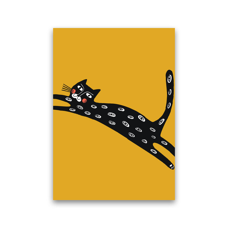 Mustard Cat Art Print by Pixy Paper Print Only