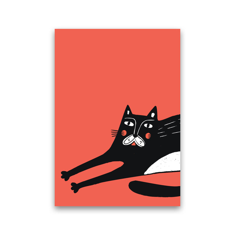 Cat Stretching Art Print by Pixy Paper Print Only