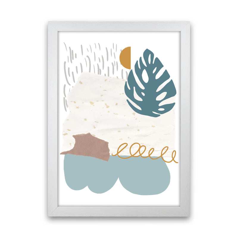 Reef Shapes Abstract 1 Modern Print White Grain