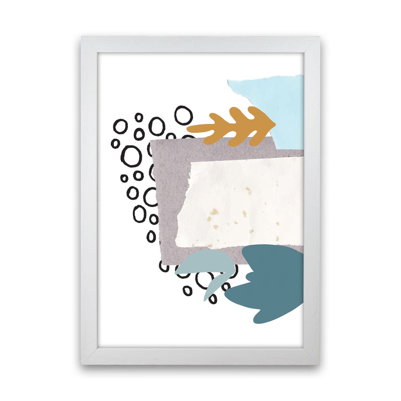 Reef Shapes Abstract 2 Modern Print White Grain