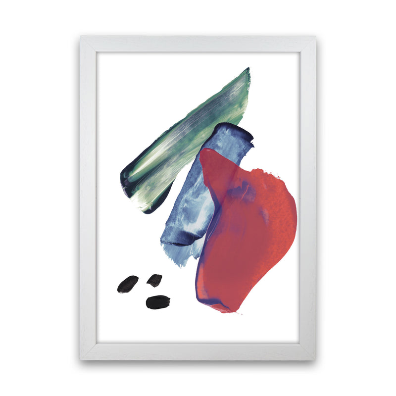 Red And Blue Mixed Watercolour Abstract Modern Print White Grain