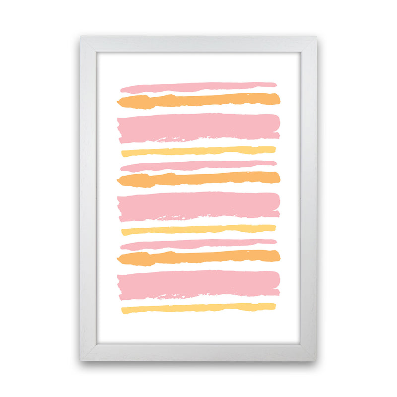 Pink Contrast Abstract Stripes Modern Print White Grain